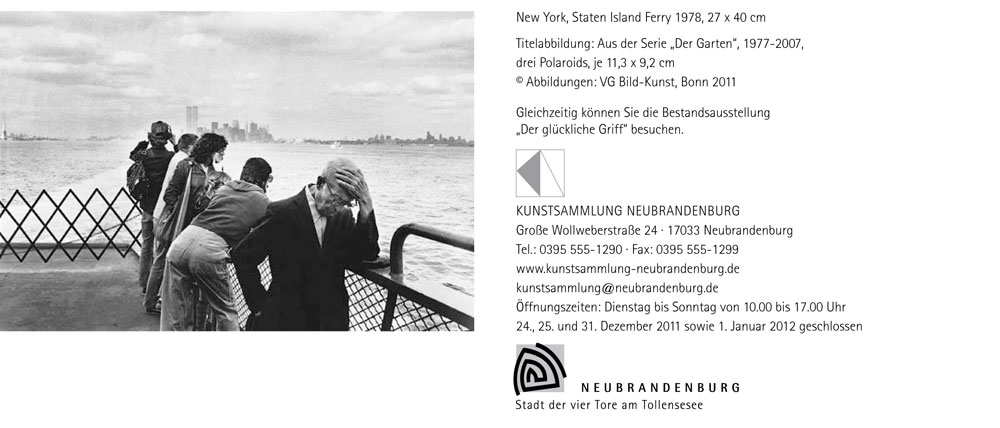 Der Flyer zur Ausstellung Arno Fischer (1927-2011)