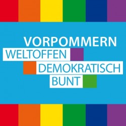 Logo des Bündnisses "Vorpommern: weltoffen, demokratisch, bunt!"