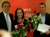 Uwe Seinwill sowie die beiden Preisträger Joanna Judkowiak und Philipp Dreesen