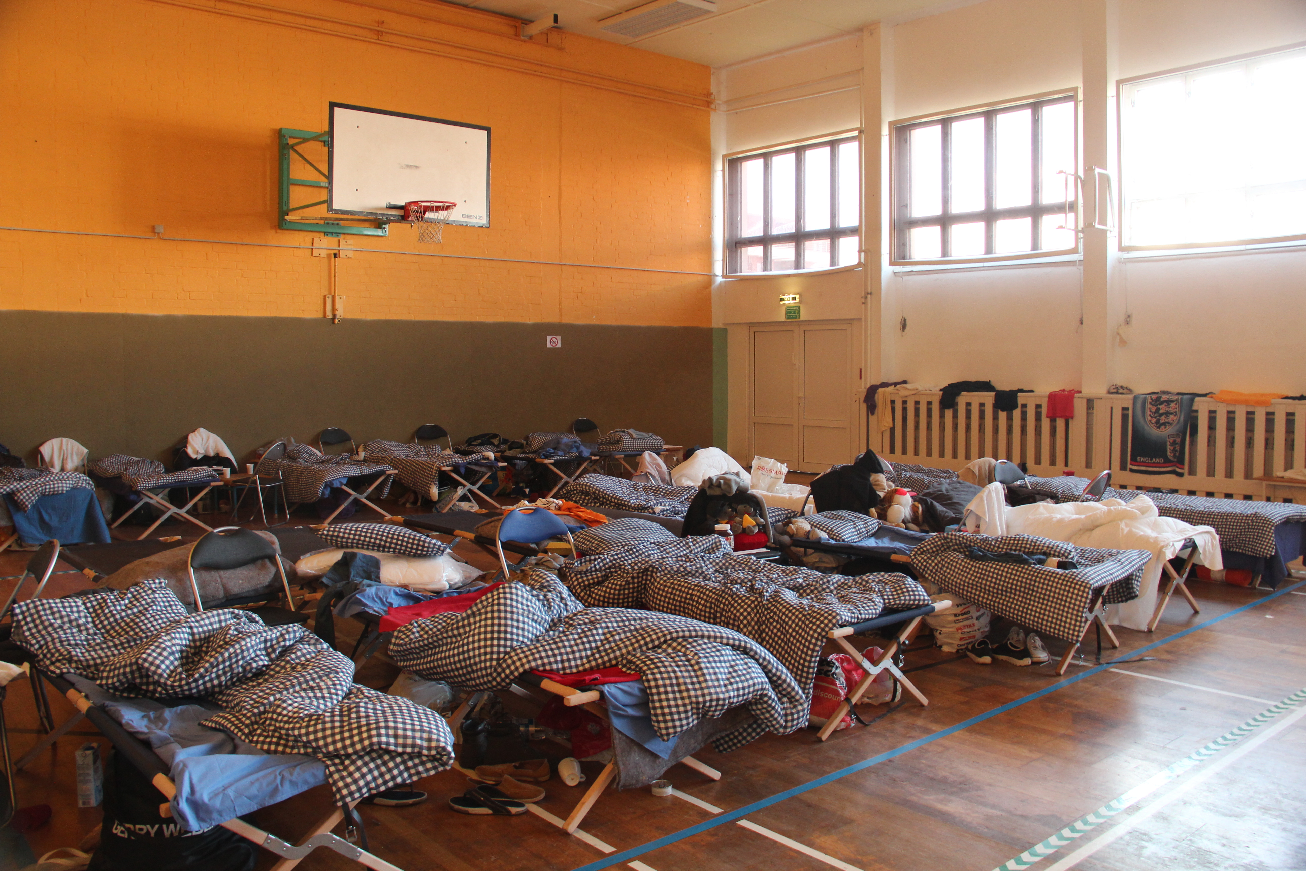 Betten für Flüchtlinge